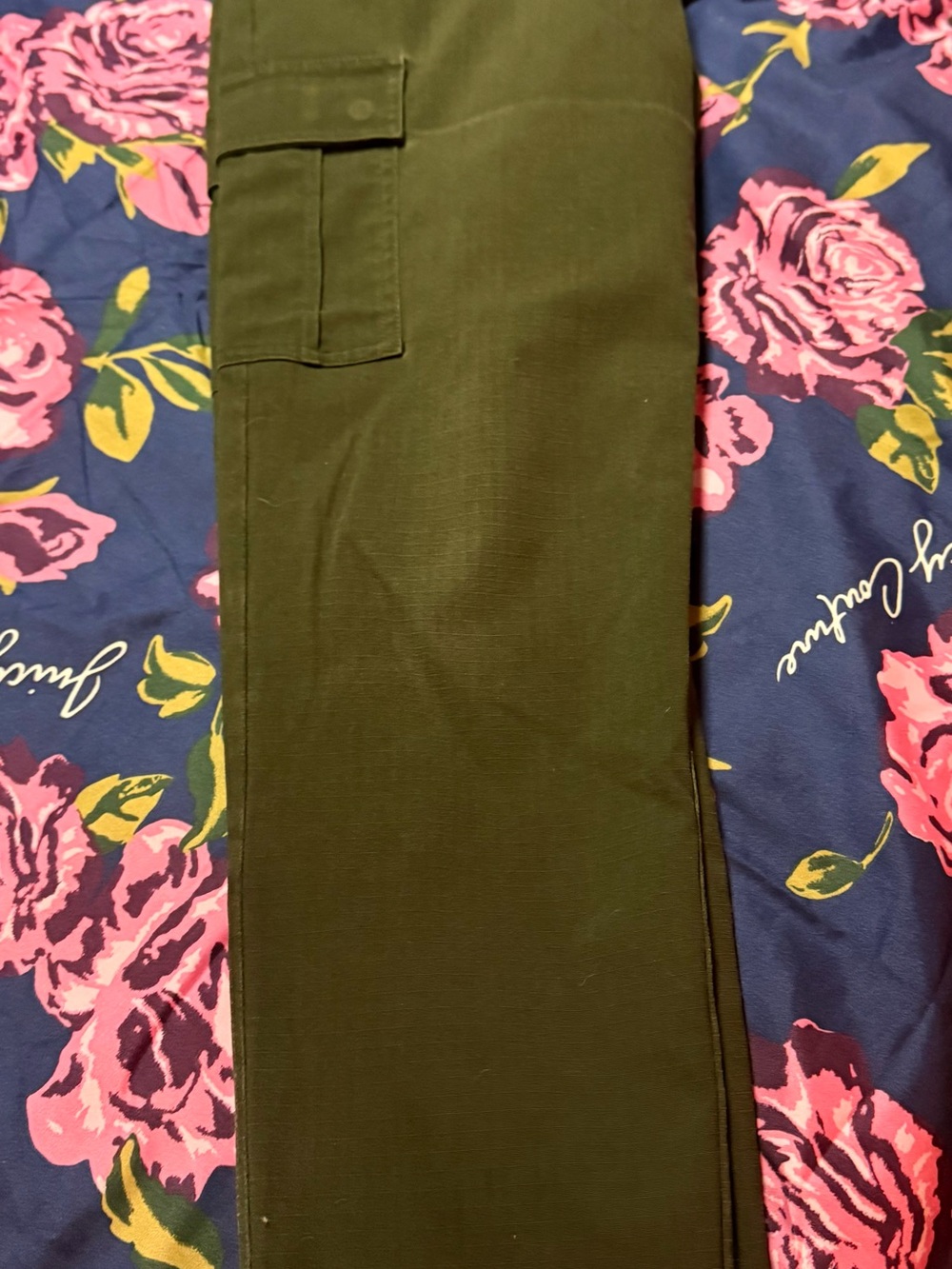Womens unOlive Green Cargo Pants - Classic Utility Style